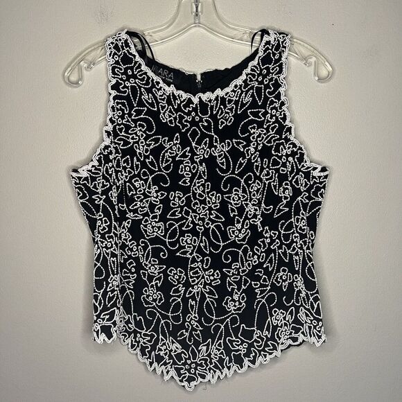 J KARA Beaded Top Womens Size Large All Over Beaded Dressy Fairy Formal Tank - Picture 3 of 12